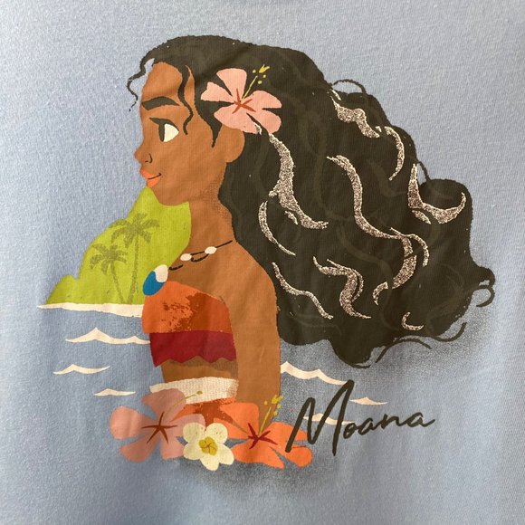 Disney’s Moana Blue Short Sleeve T-Shirt Tee Tulle Tutu Dress Girls XL 14-16 - Picture 5 of 8